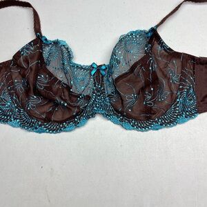 Fitfully Yours BRN/BLU Unlined Underwire, 40DD *P1091
